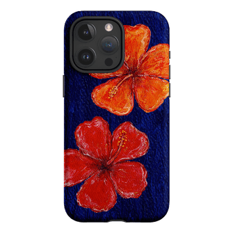 Hibiscus Flower Deep Blue Printed Phone Cases iPhone 15 Pro Max / Armoured by BG. Studio - The Dairy