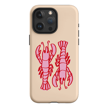 Lobster Love Peach Printed Phone Cases iPhone 15 Pro Max / Armoured by The Dairy - The Dairy