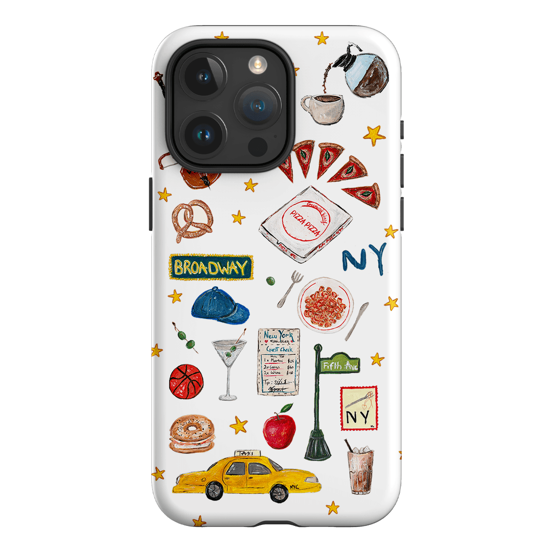 NYC White Printed Phone Cases iPhone 15 Pro Max / Armoured by BG. Studio - The Dairy