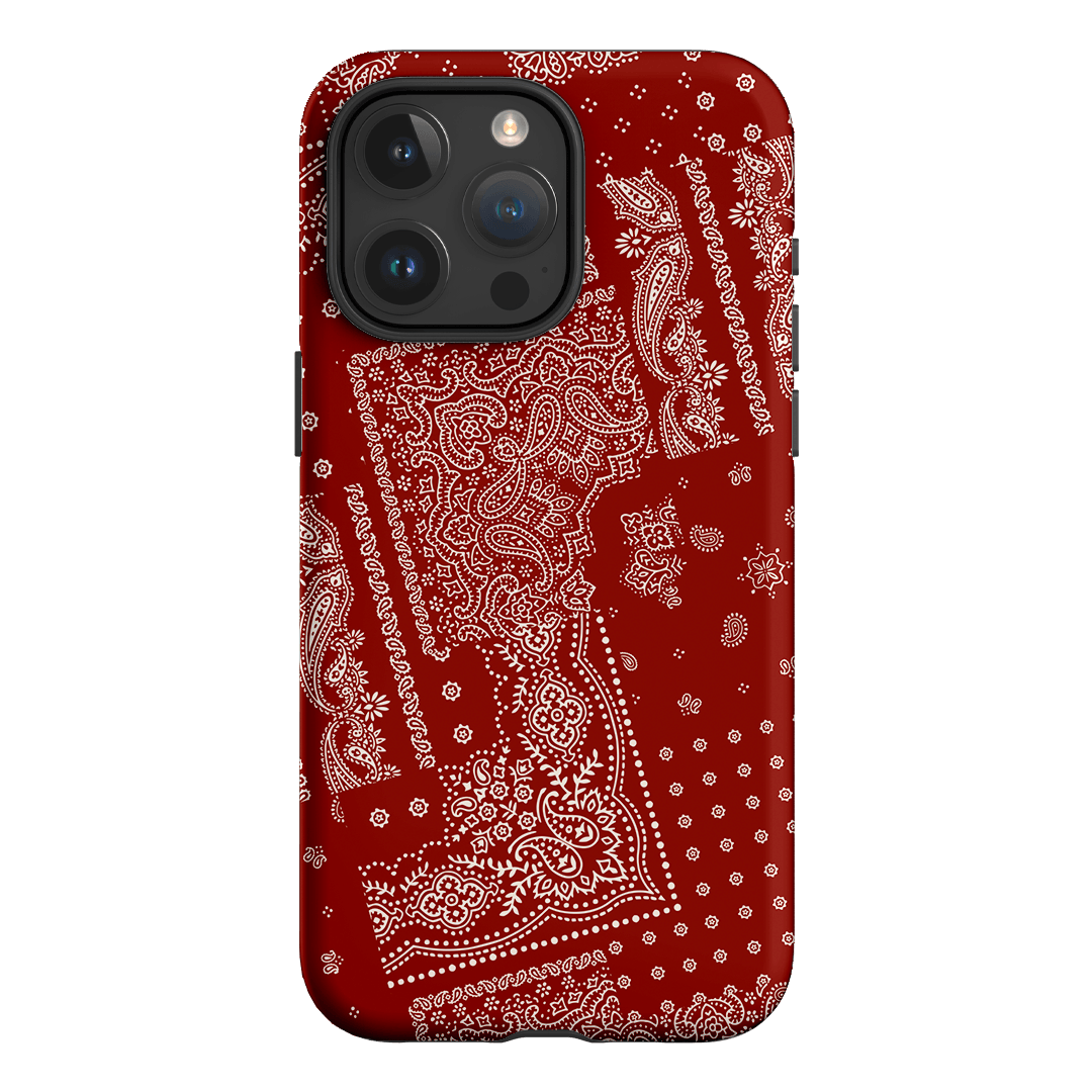 Paisley Crimson Printed Phone Cases iPhone 15 Pro Max / Armoured by The Dairy - The Dairy