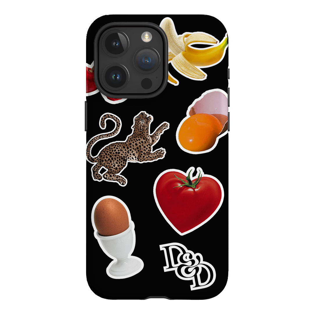 Sunday Stickers Black Printed Phone Cases by Desmond & Dempsey - The Dairy