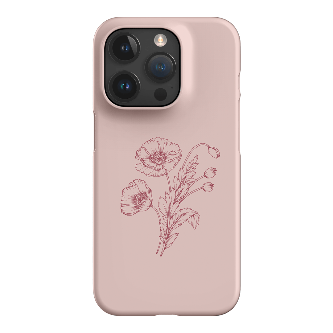 Blush Poppies Printed Phone Cases iPhone 15 Pro / Snap by Typoflora - The Dairy
