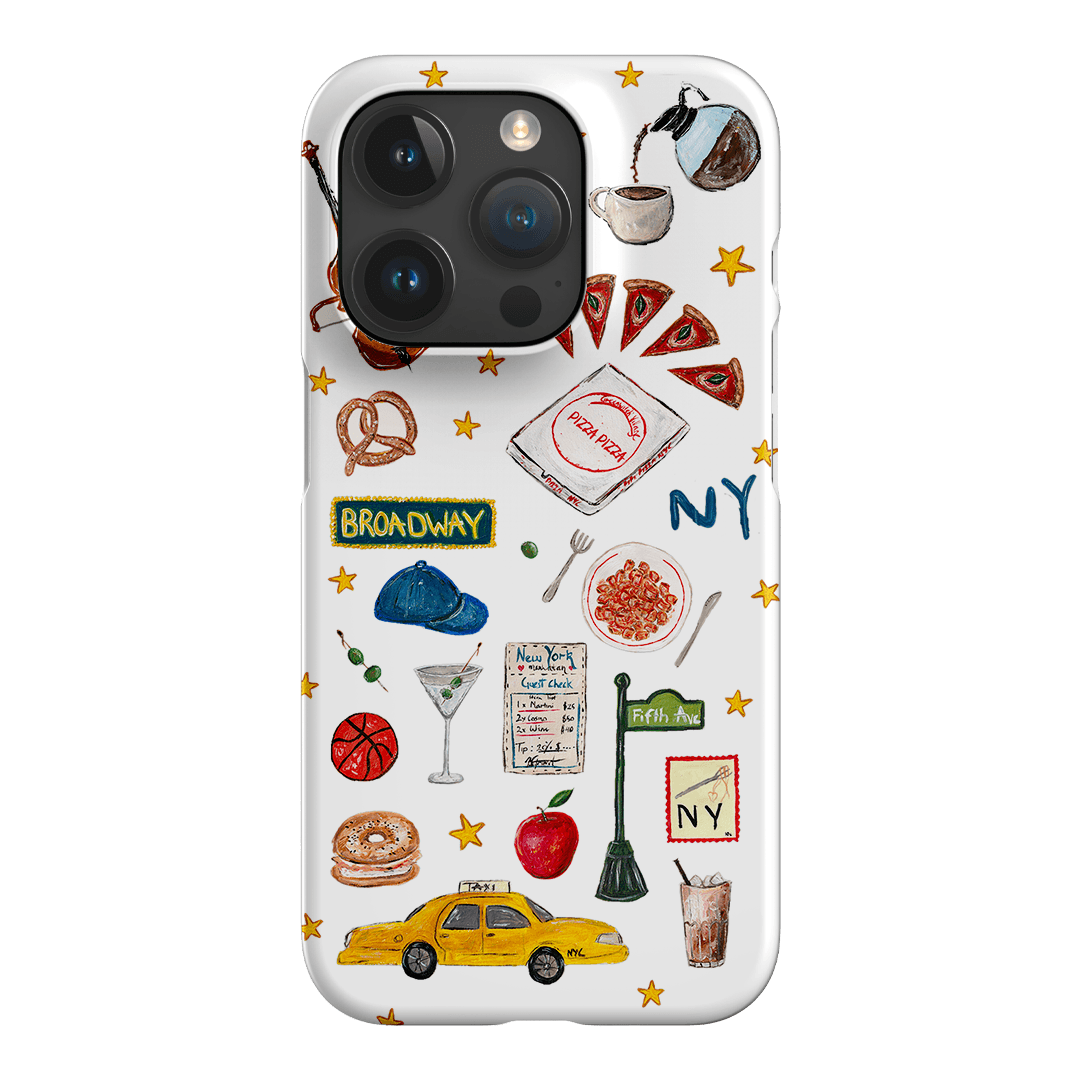 NYC White Printed Phone Cases iPhone 15 Pro / Snap by BG. Studio - The Dairy