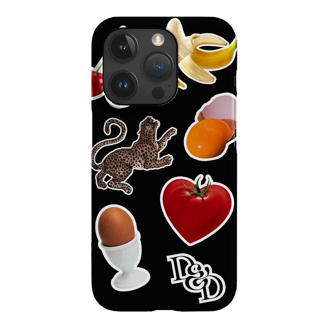 Sunday Stickers Black Printed Phone Cases by Desmond & Dempsey - The Dairy