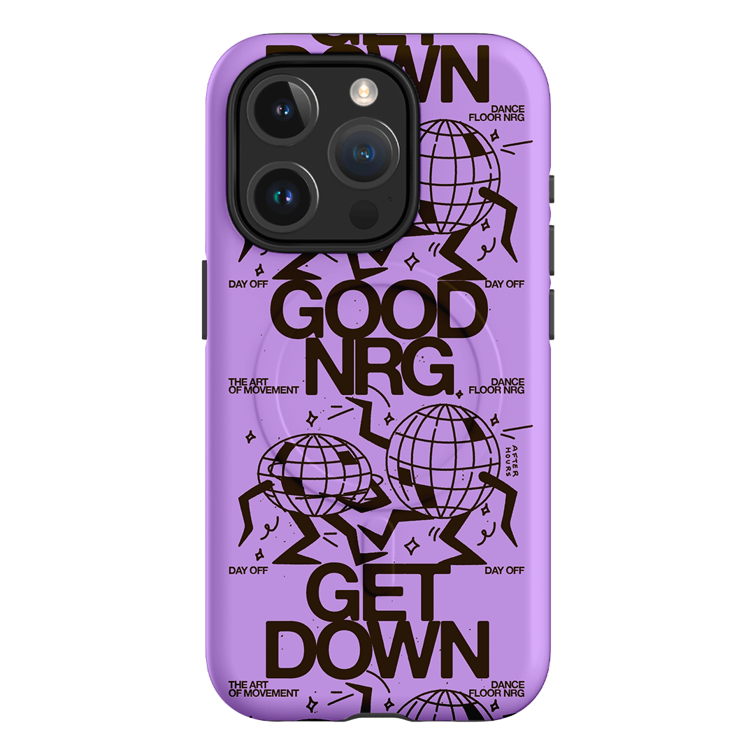 Good Energy in Purple Printed Phone Cases iPhone 15 Pro / Armoured MagSafe by After Hours - The Dairy