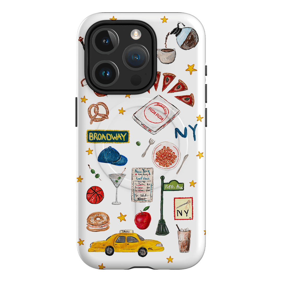NYC White Printed Phone Cases iPhone 15 Pro / Armoured MagSafe by BG. Studio - The Dairy