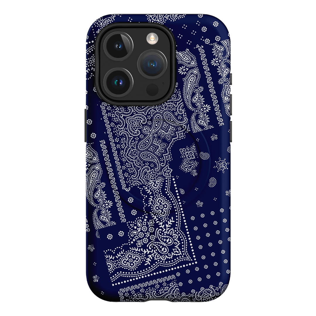 Paisley Indigo Printed Phone Cases iPhone 15 Pro / Armoured MagSafe by The Dairy - The Dairy