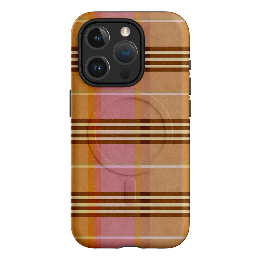 Peachy Plaid Printed Phone Cases iPhone 15 Pro / Armoured MagSafe by Fenton & Fenton - The Dairy
