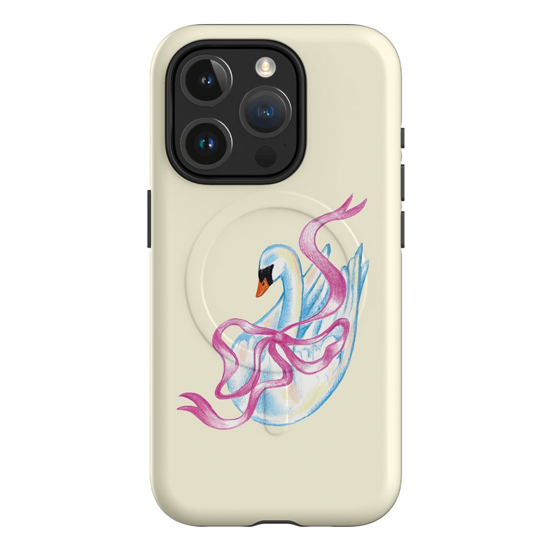 Satin Swan Printed Phone Cases iPhone 15 Pro / Armoured MagSafe by Femke Studio - The Dairy