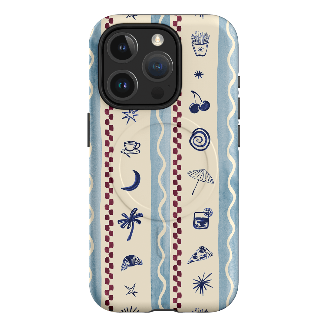Summer Snacks Blue Printed Phone Cases iPhone 15 Pro / Armoured MagSafe by Charlie Taylor - The Dairy