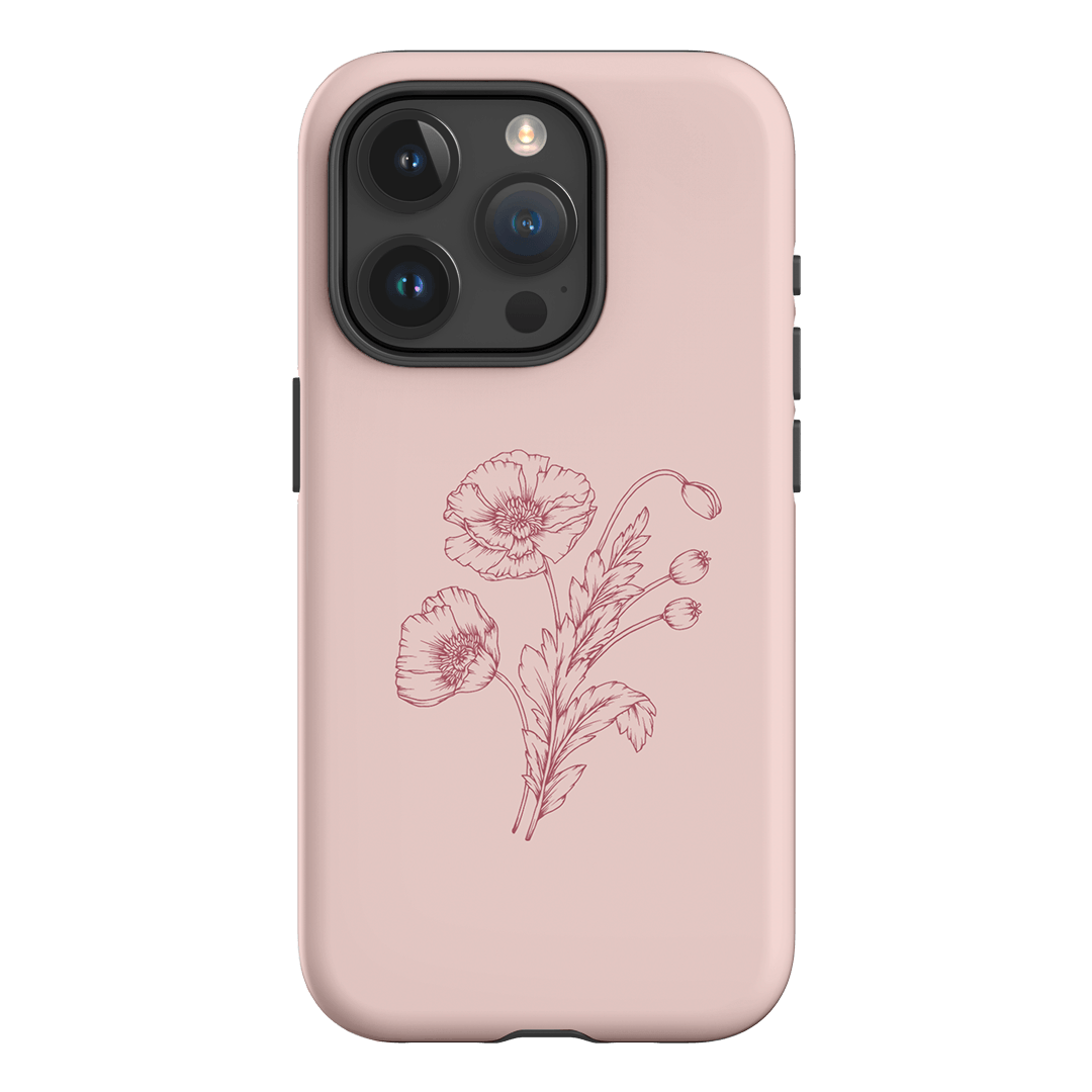 Blush Poppies Printed Phone Cases iPhone 15 Pro / Armoured by Typoflora - The Dairy