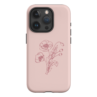 Blush Poppies Printed Phone Cases iPhone 15 Pro / Armoured by Typoflora - The Dairy