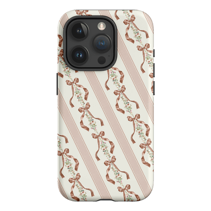 Bow Stripe Printed Phone Cases iPhone 15 Pro / Armoured by Veronica Tucker - The Dairy