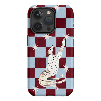 Check Greyhound Blue Printed Phone Cases iPhone 15 Pro / Armoured by Lisa Hu - The Dairy