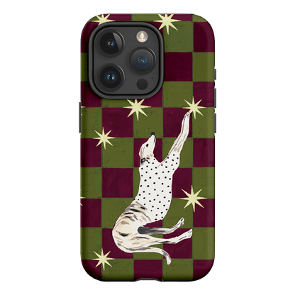 Check Greyhound Green Printed Phone Cases iPhone 15 Pro / Armoured by Lisa Hu - The Dairy