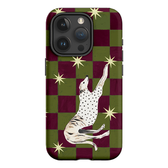 Check Greyhound Green Printed Phone Cases iPhone 15 Pro / Armoured by Lisa Hu - The Dairy