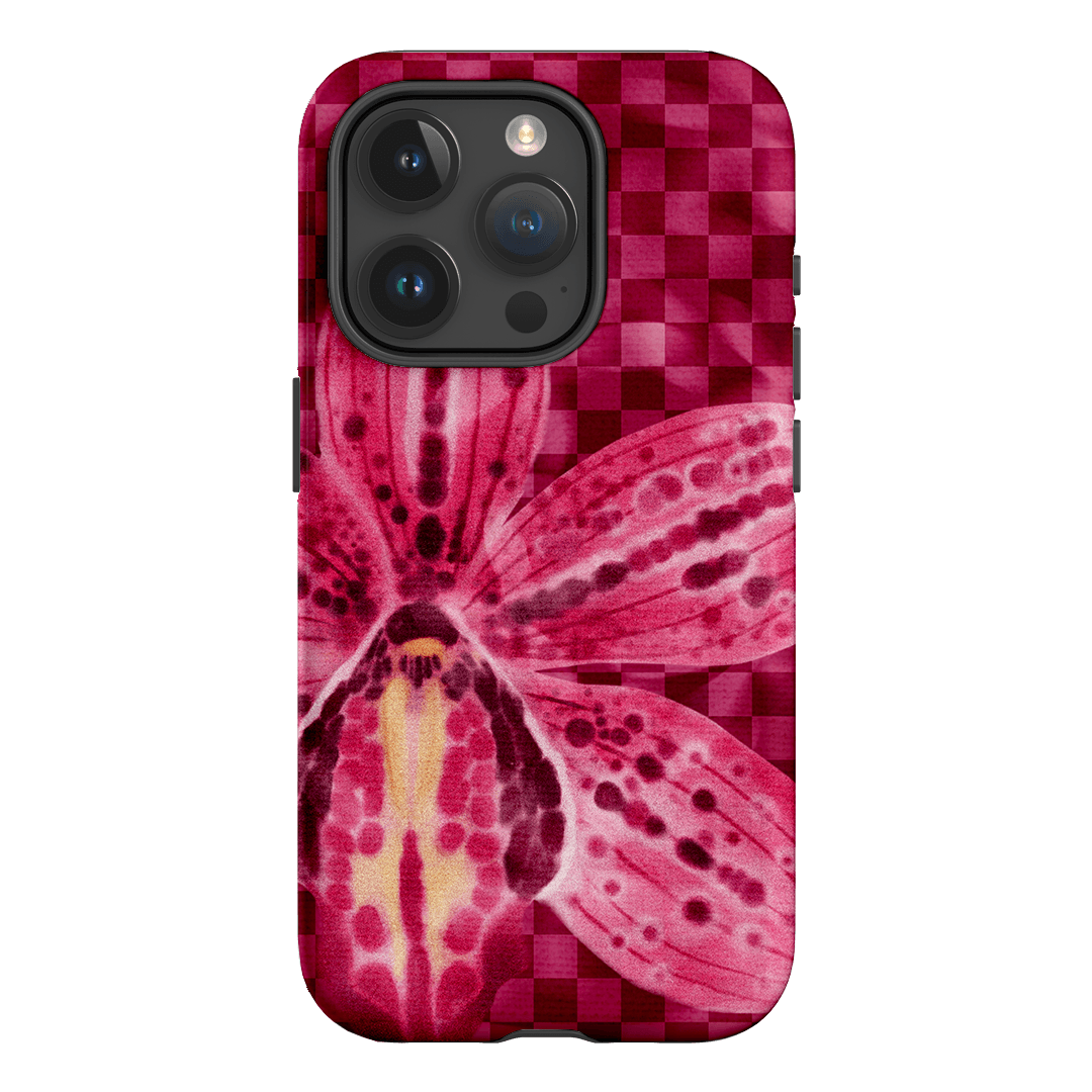Check Orchid Printed Phone Cases iPhone 15 Pro / Armoured by Sally Hungerford - The Dairy