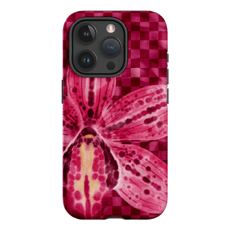 Check Orchid Printed Phone Cases iPhone 15 Pro / Armoured by Sally Hungerford - The Dairy