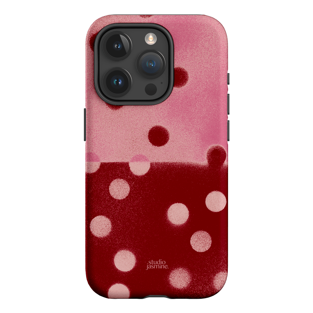 Cherry Polka Dot Printed Phone Cases iPhone 15 Pro / Armoured by Jasmine Dowling - The Dairy
