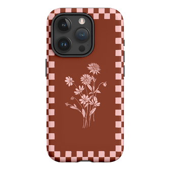Dahlia Check Printed Phone Cases iPhone 15 Pro / Armoured by Typoflora - The Dairy