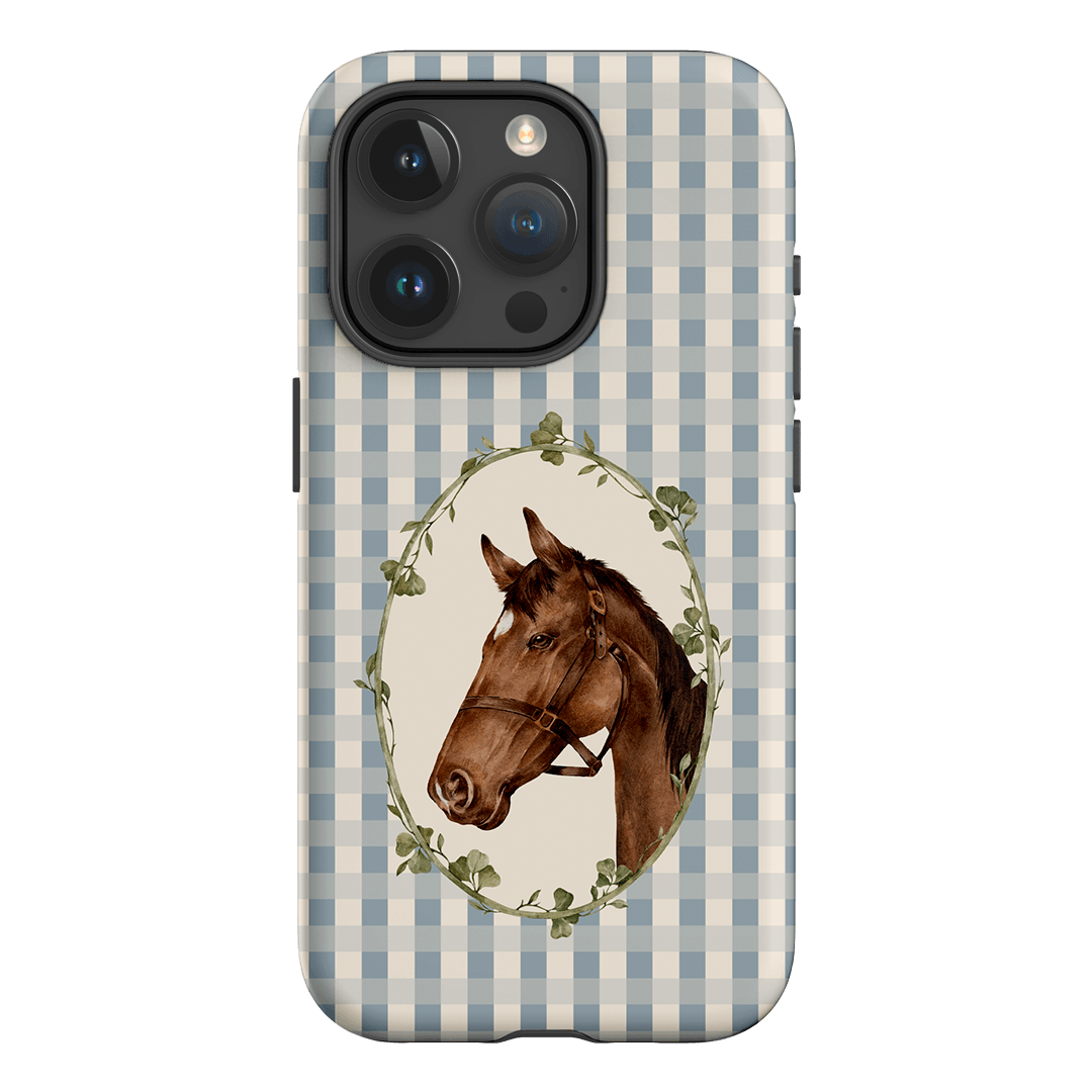 Gingham Horse Printed Phone Cases iPhone 15 Pro / Armoured by Kasiags Art - The Dairy