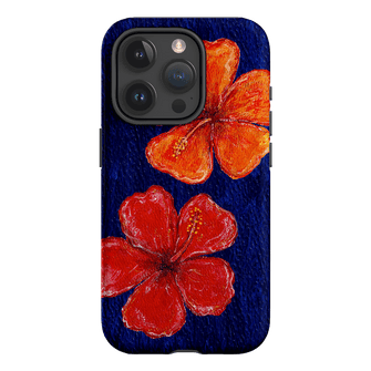 Hibiscus Flower Deep Blue Printed Phone Cases iPhone 15 Pro / Armoured by BG. Studio - The Dairy