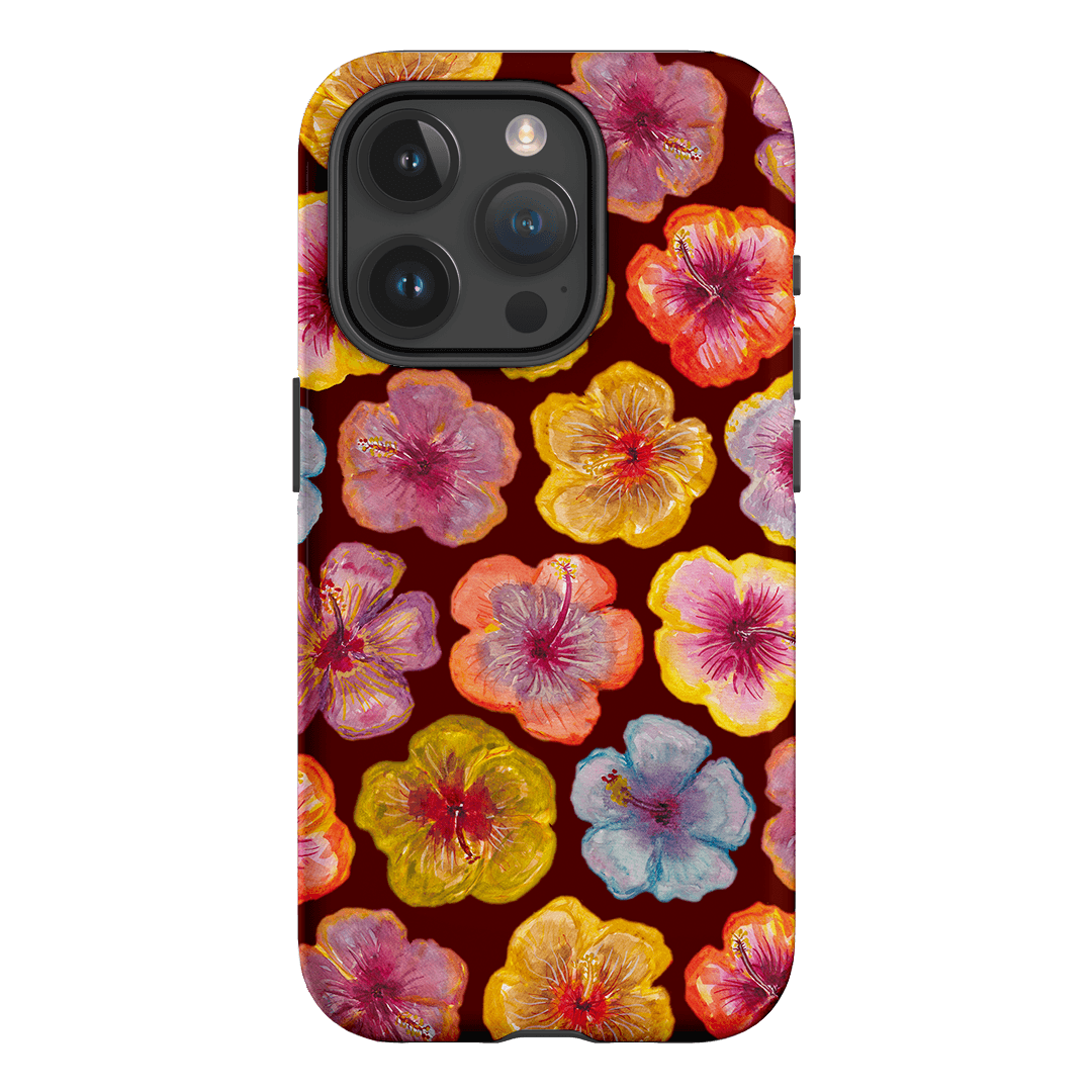 Hibiscus Holiday Rouge Printed Phone Cases iPhone 15 Pro / Armoured by BG. Studio - The Dairy