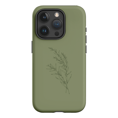 Khaki Wattle Printed Phone Cases iPhone 15 Pro / Armoured by Typoflora - The Dairy