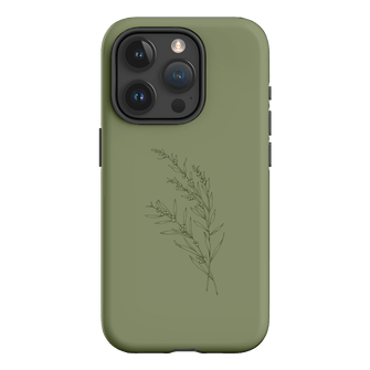 Khaki Wattle Printed Phone Cases iPhone 15 Pro / Armoured by Typoflora - The Dairy