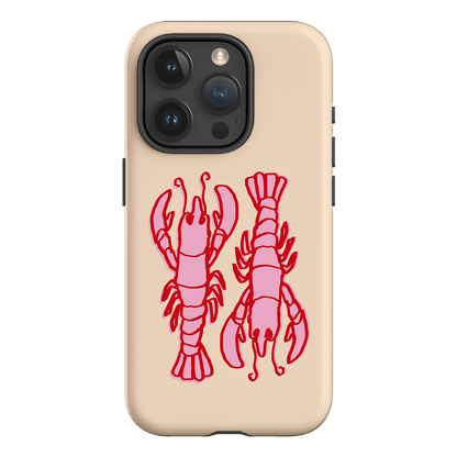 Lobster Love Peach Printed Phone Cases iPhone 15 Pro / Armoured by The Dairy - The Dairy