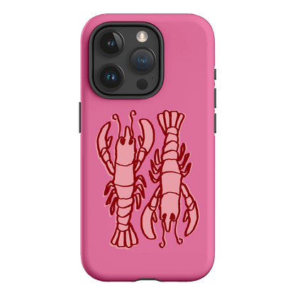 Lobster Love Pink Printed Phone Cases iPhone 15 Pro / Armoured by The Dairy - The Dairy
