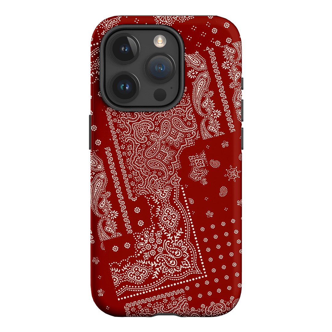 Paisley Crimson Printed Phone Cases iPhone 15 Pro / Armoured by The Dairy - The Dairy