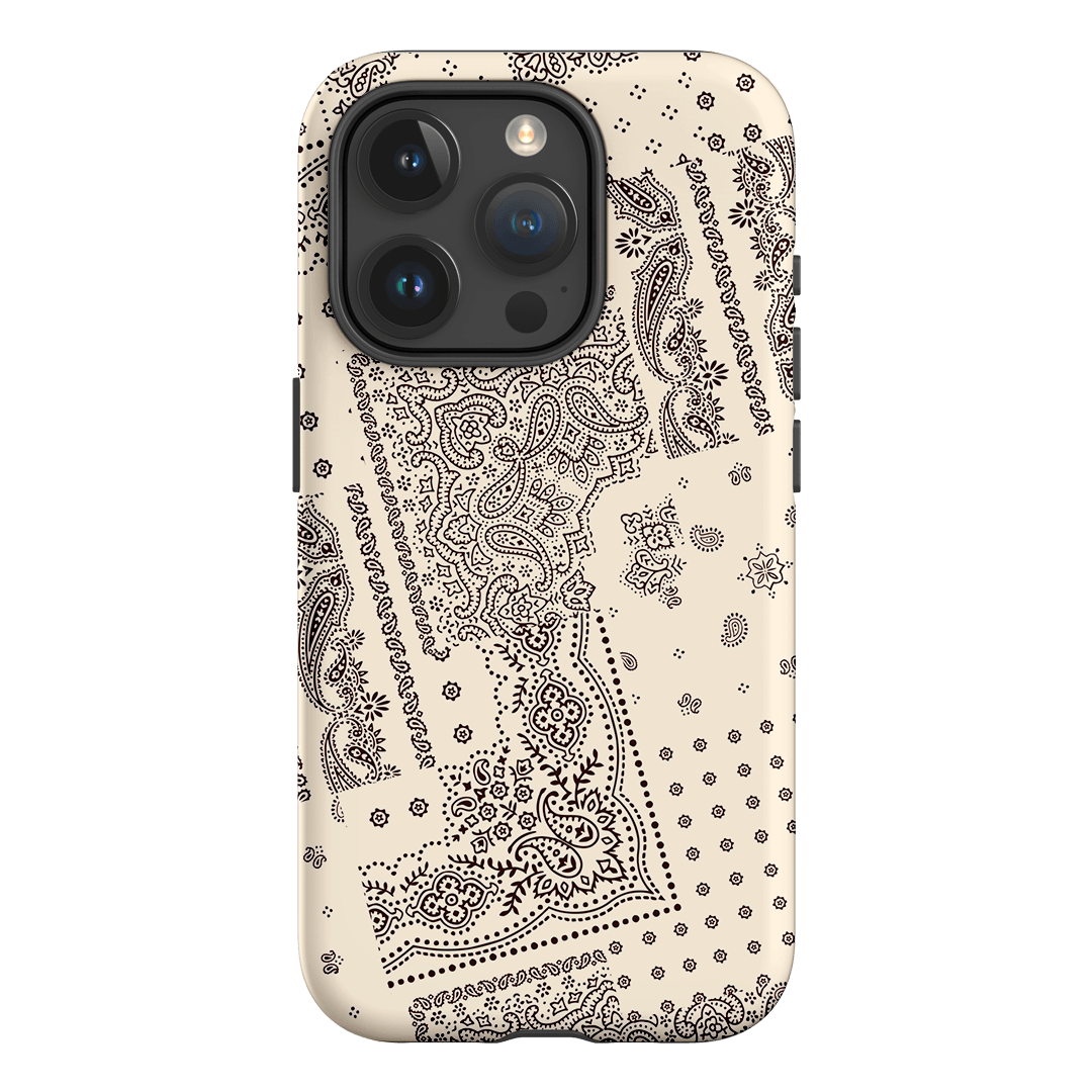 Paisley Ecru Printed Phone Cases iPhone 15 Pro / Armoured by The Dairy - The Dairy