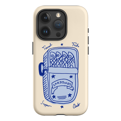 Sardine Social Blue Printed Phone Cases iPhone 15 Pro / Armoured by The Dairy - The Dairy