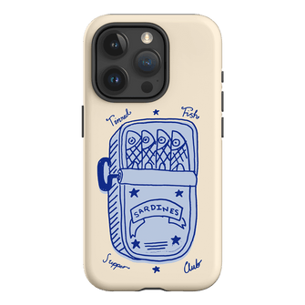 Sardine Social Blue Printed Phone Cases iPhone 15 Pro / Armoured by The Dairy - The Dairy