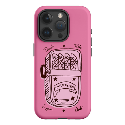 Sardine Social Pink Printed Phone Cases iPhone 15 Pro / Armoured by The Dairy - The Dairy