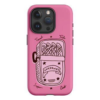 Sardine Social Pink Printed Phone Cases iPhone 15 Pro / Armoured by The Dairy - The Dairy