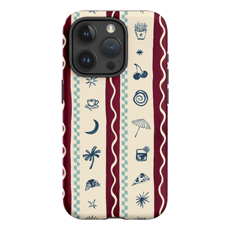 Summer Snacks Burgundy Printed Phone Cases iPhone 15 Pro / Armoured by Charlie Taylor - The Dairy