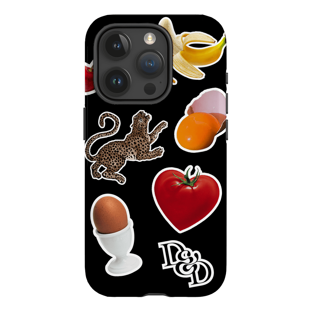 Sunday Stickers Black Printed Phone Cases by Desmond & Dempsey - The Dairy