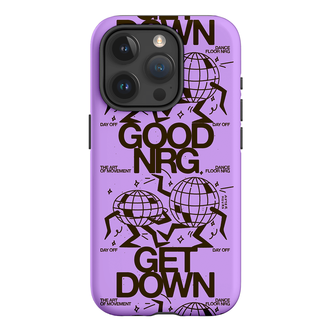 Good Energy in Purple Printed Phone Cases iPhone 15 Pro / Armoured by After Hours - The Dairy