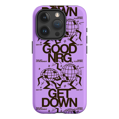 Good Energy in Purple Printed Phone Cases iPhone 15 Pro / Armoured by After Hours - The Dairy