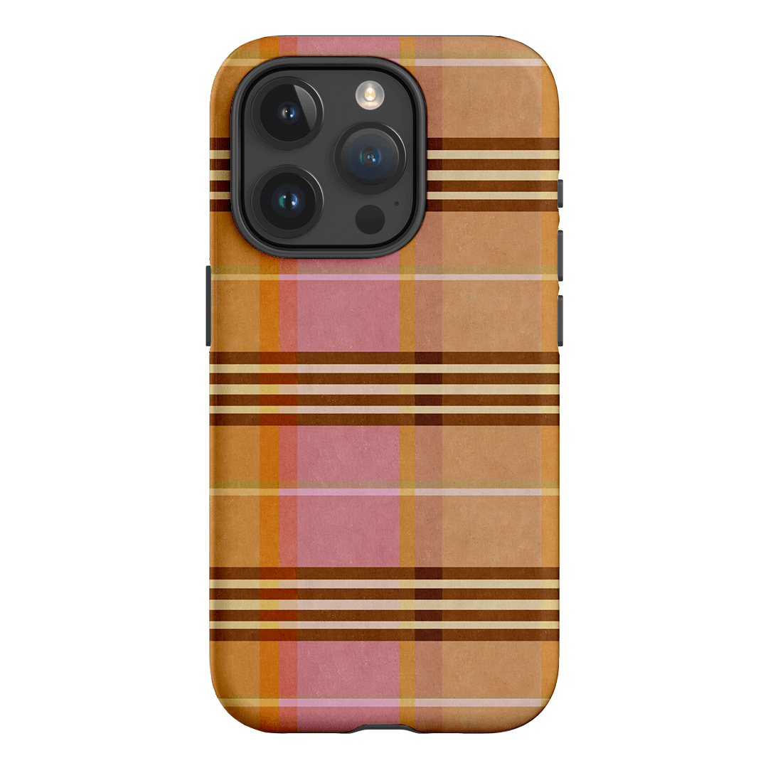 Peachy Plaid Printed Phone Cases iPhone 15 Pro / Armoured by Fenton & Fenton - The Dairy