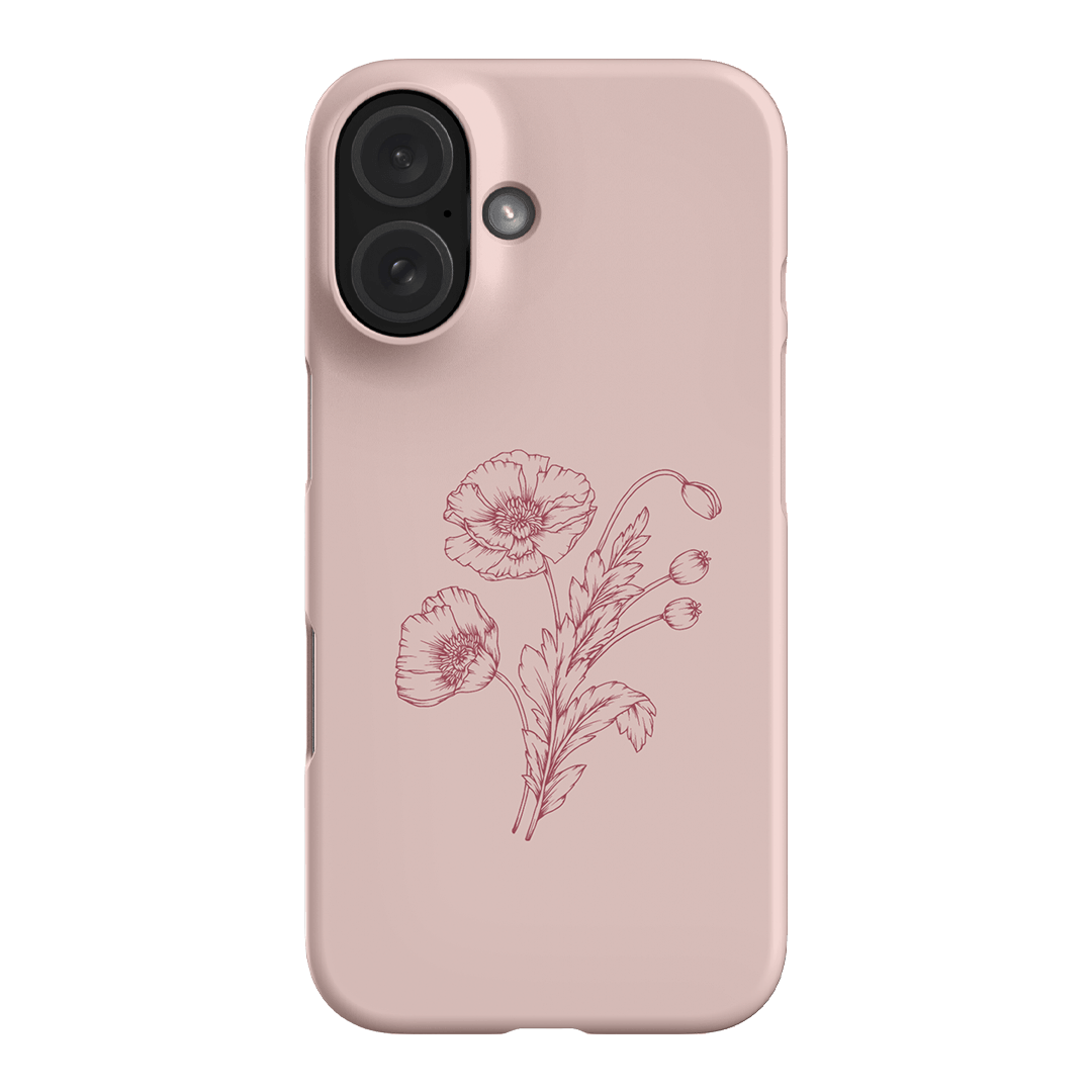 Blush Poppies Printed Phone Cases iPhone 16 / Snap by Typoflora - The Dairy