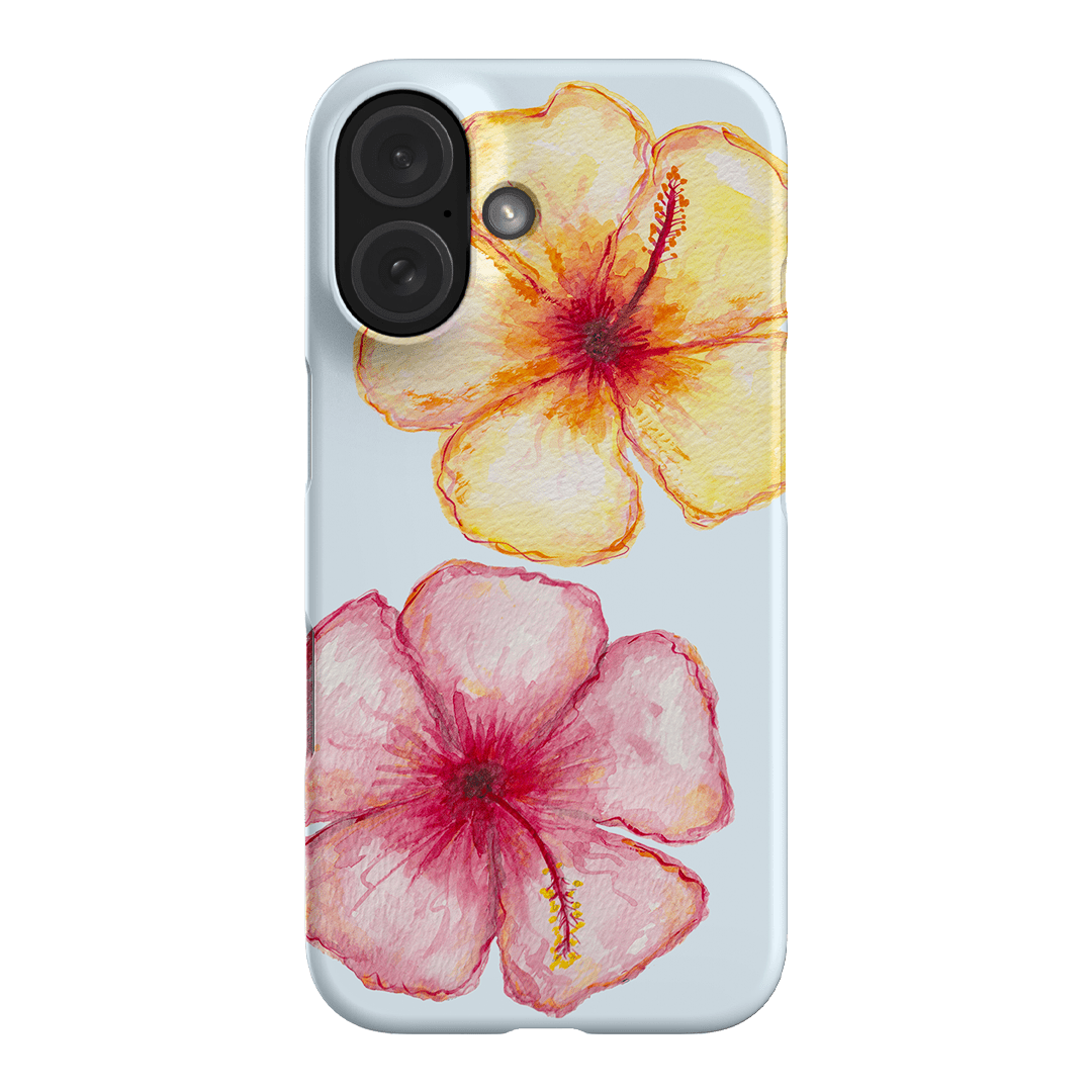 Hibiscus Flower Blue Printed Phone Cases iPhone 16 / Snap by BG. Studio - The Dairy