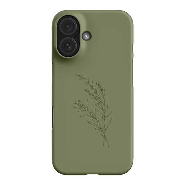 Khaki Wattle Printed Phone Cases iPhone 16 / Armoured by Typoflora - The Dairy