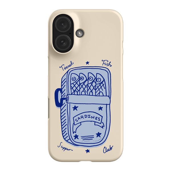 Sardine Social Blue Printed Phone Cases iPhone 16 / Armoured by The Dairy - The Dairy