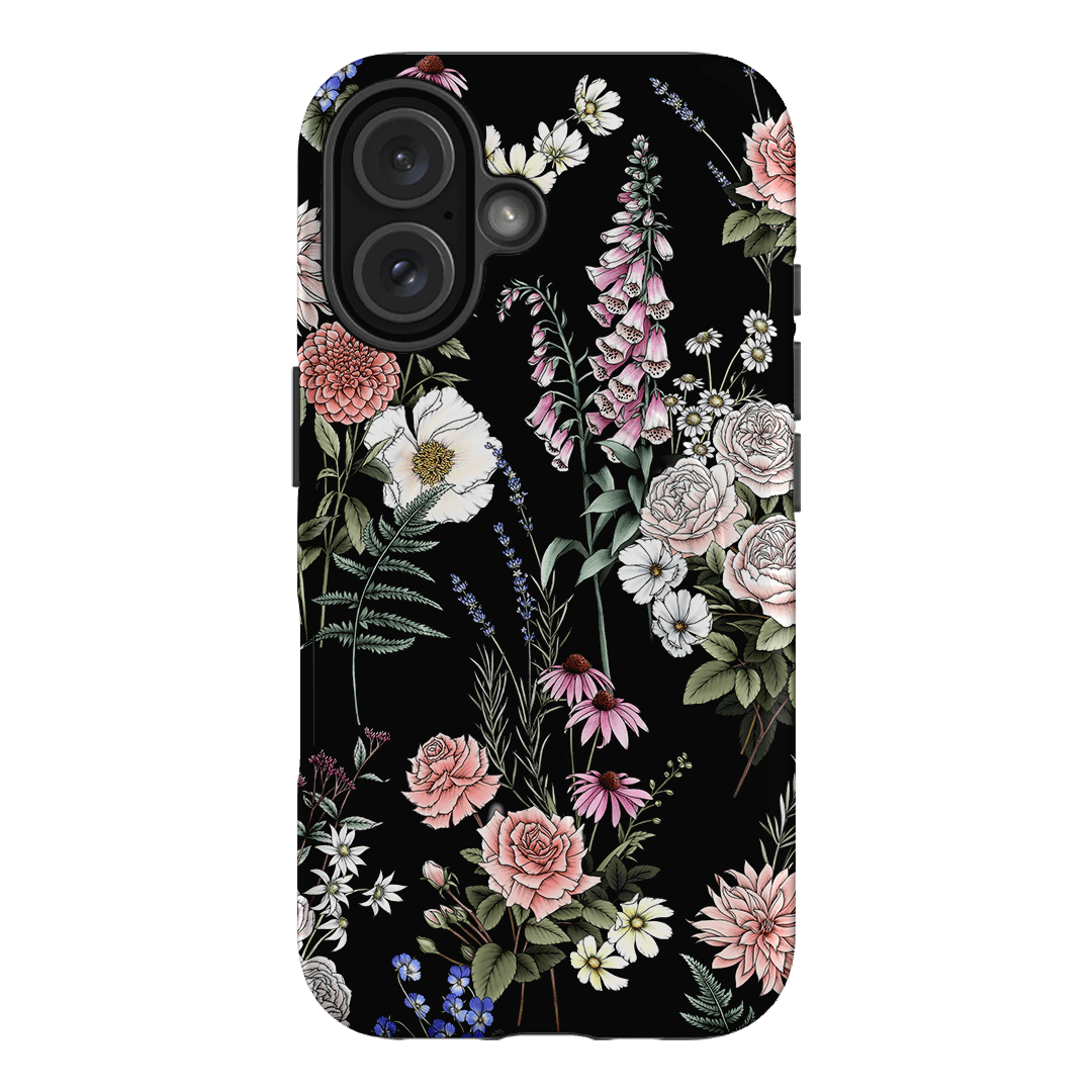 Garden Party Noir Printed Phone Cases iPhone 16 / Armoured MagSafe by Typoflora - The Dairy