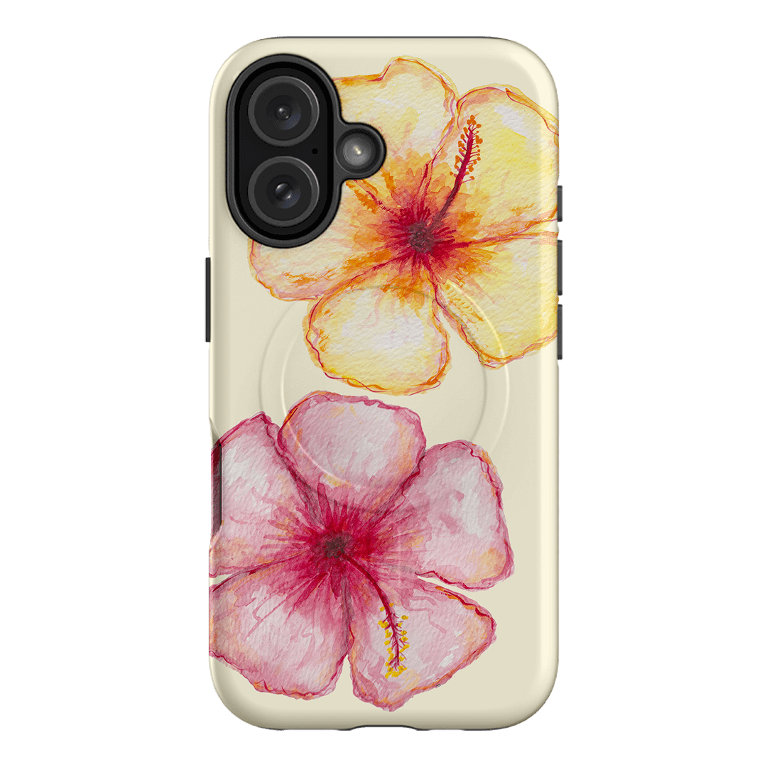 Hibiscus Flower Yellow Printed Phone Cases iPhone 16 / Armoured MagSafe by BG. Studio - The Dairy