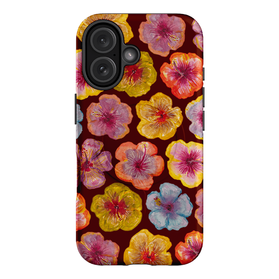 Hibiscus Holiday Rouge Printed Phone Cases iPhone 16 / Armoured MagSafe by BG. Studio - The Dairy