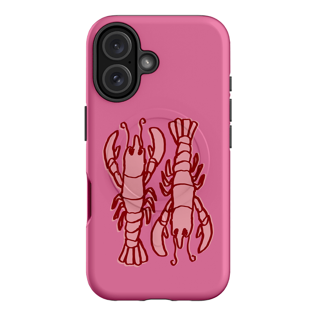 Lobster Love Pink Printed Phone Cases iPhone 16 / Armoured MagSafe by The Dairy - The Dairy